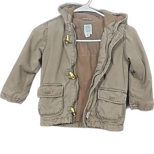 Old Navy Boys 5T Brown Hooded Winter Coat Jacket
